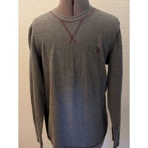 U.S Polo Sleepwear Pullover Shirt Mens M Waffle Knit Top Dark Grey Long Sleeve